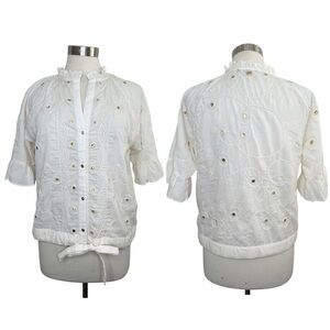 NIKKIE White Blouse with Embroidered Details size 36 (6)